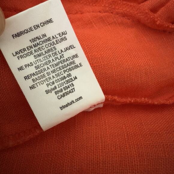 Trina Turk Loosen Up Linen Skirt in Firestick Red Size M - Picture 9 of 12